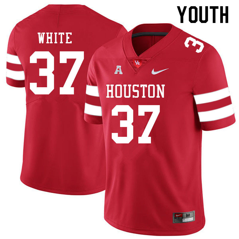 Youth #37 William White Houston Cougars College Football Jerseys Sale-Red